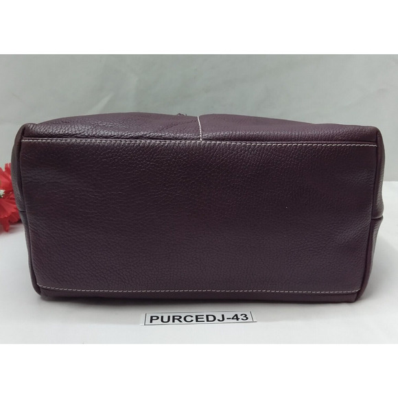 Dooney & Bourke Purple Pebbled Leather Zipper Pockets Hobo Shoulder Bag - Picture 8 of 16